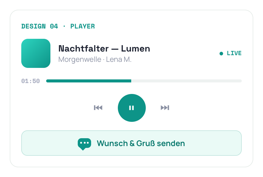 Dein Live-Player für jede Website.